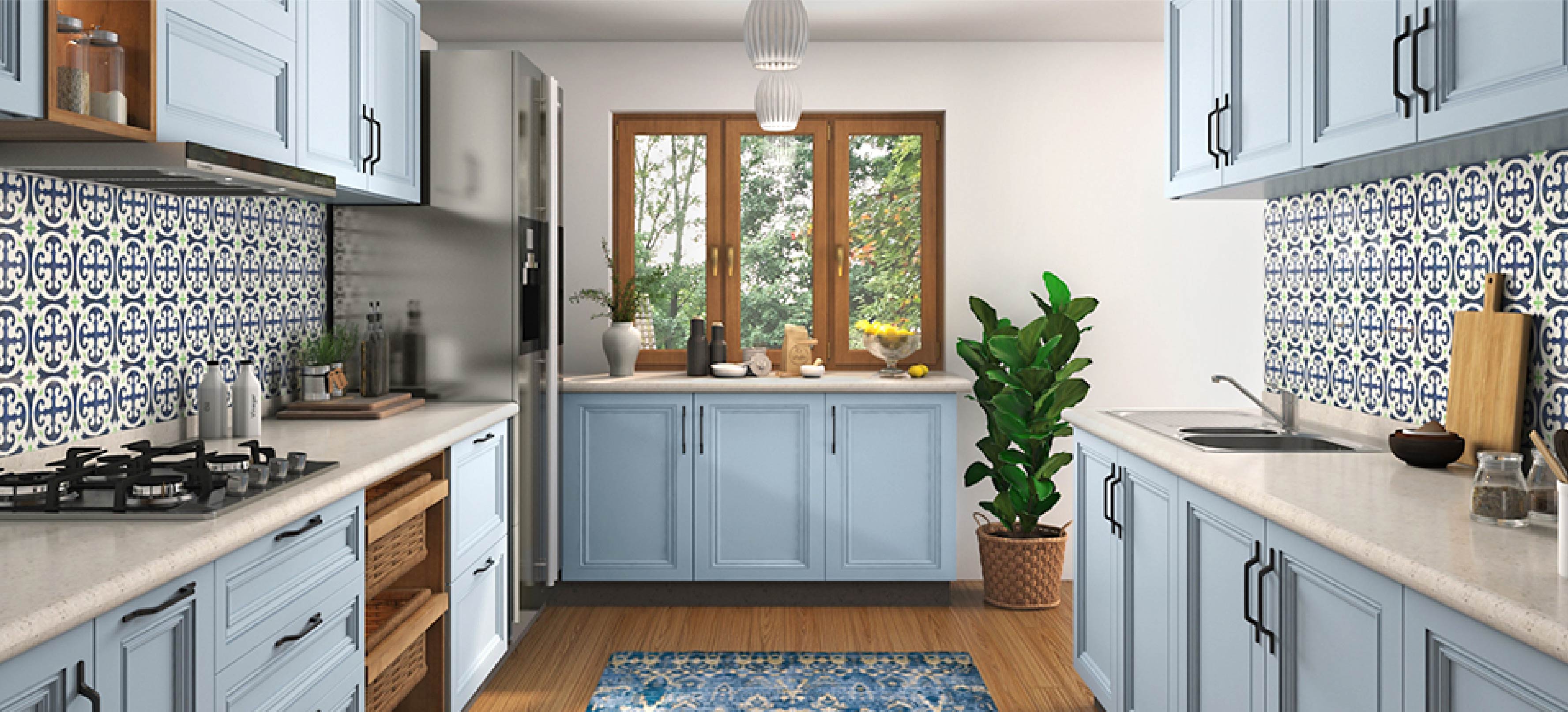 Stunning parallel kitchen design for compact kitchen space Urban Ladder